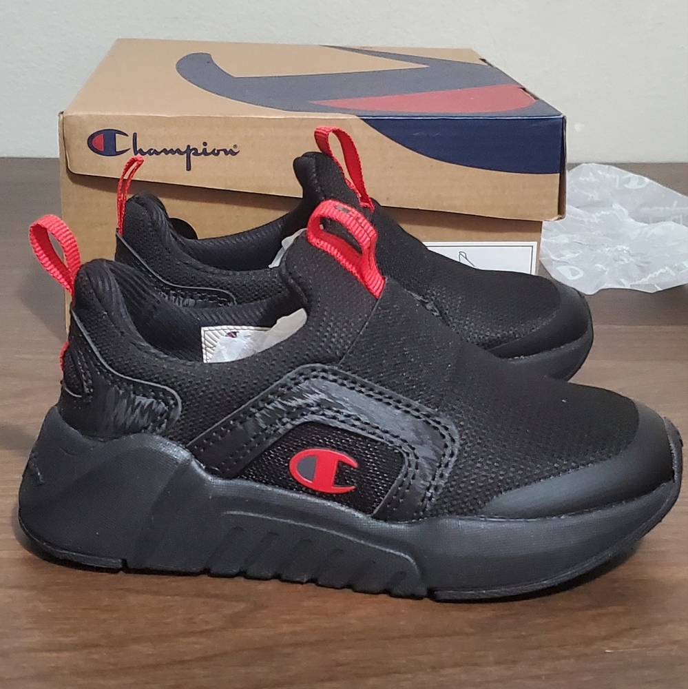 Champion Black and Red Slip on  Sneakers Toddler size 9
